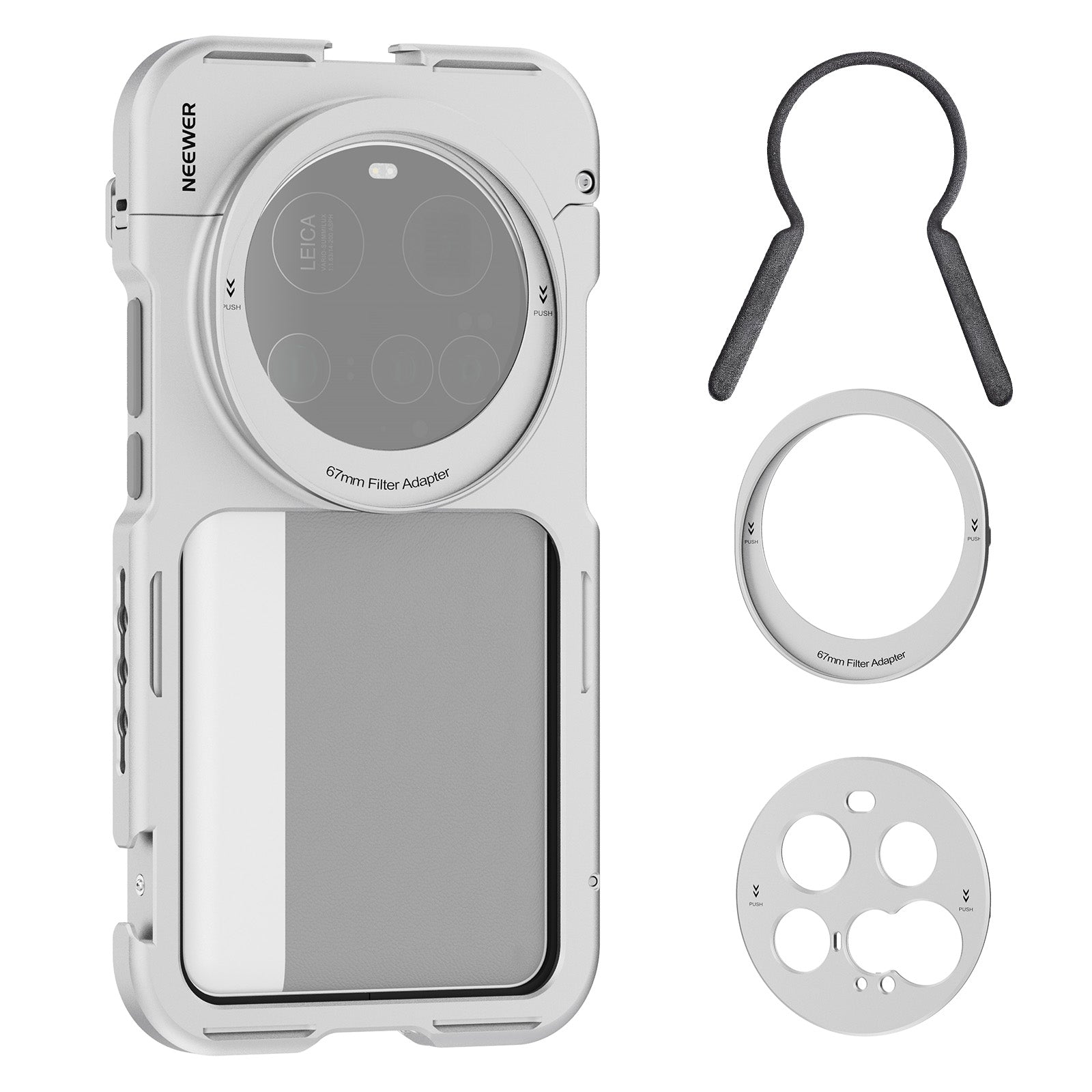 NEEWER PA091 Smartphone Cage Kit for Xiaomi 15 Ultra - Universal Phone Mount with Cold Shoe Mount & 1/4