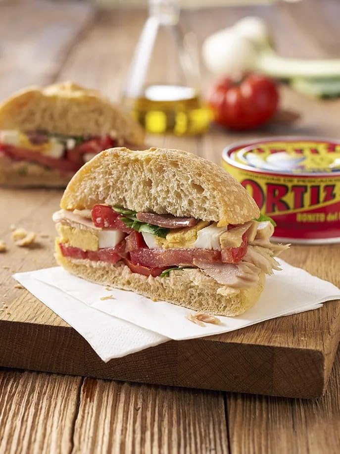 Premium Ortiz White Tuna in Olive Oil - Wild Caught Spanish Albacore, High Protein & Omega-3 Fatty Acids, Tender Slices for Salads, Pasta, Sandwiches (No Mayo Needed) - 3.95oz Cans (Pack of 12) | Perfect for Healthy Lunches, Keto Diets & Mediterranean Recipes
