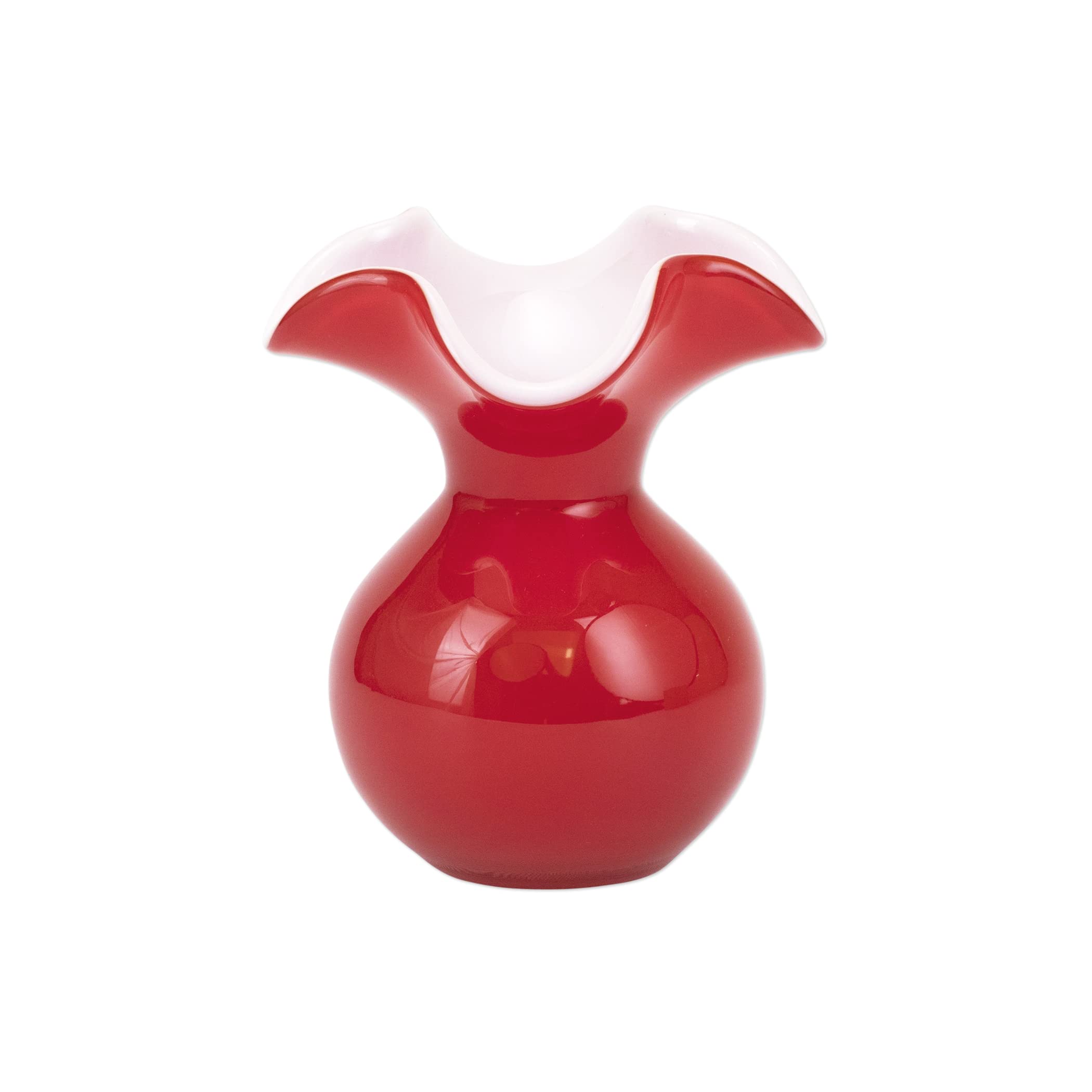 Vietri Hibiscus Glass Red Bud Vase - Elegant Floral Home Decor for Dining Table, Wedding Centerpiece & Italian-Inspired Interior Design