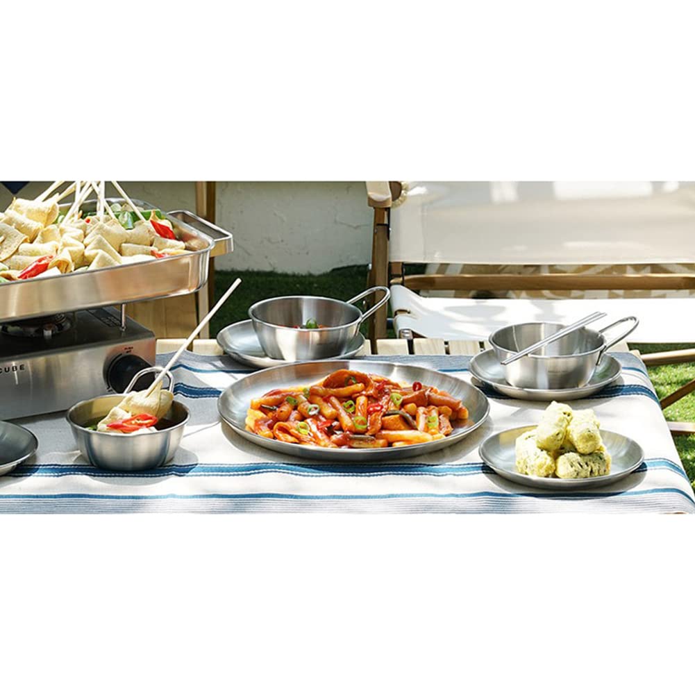 Premium 10-Piece Stainless Steel 304 Camping Dinnerware Set - Plates & Bowls for Outdoor Adventures, Hiking, Beach Picnics & Travel | Durable & Lightweight for Camping, Backpacking & RV Trips