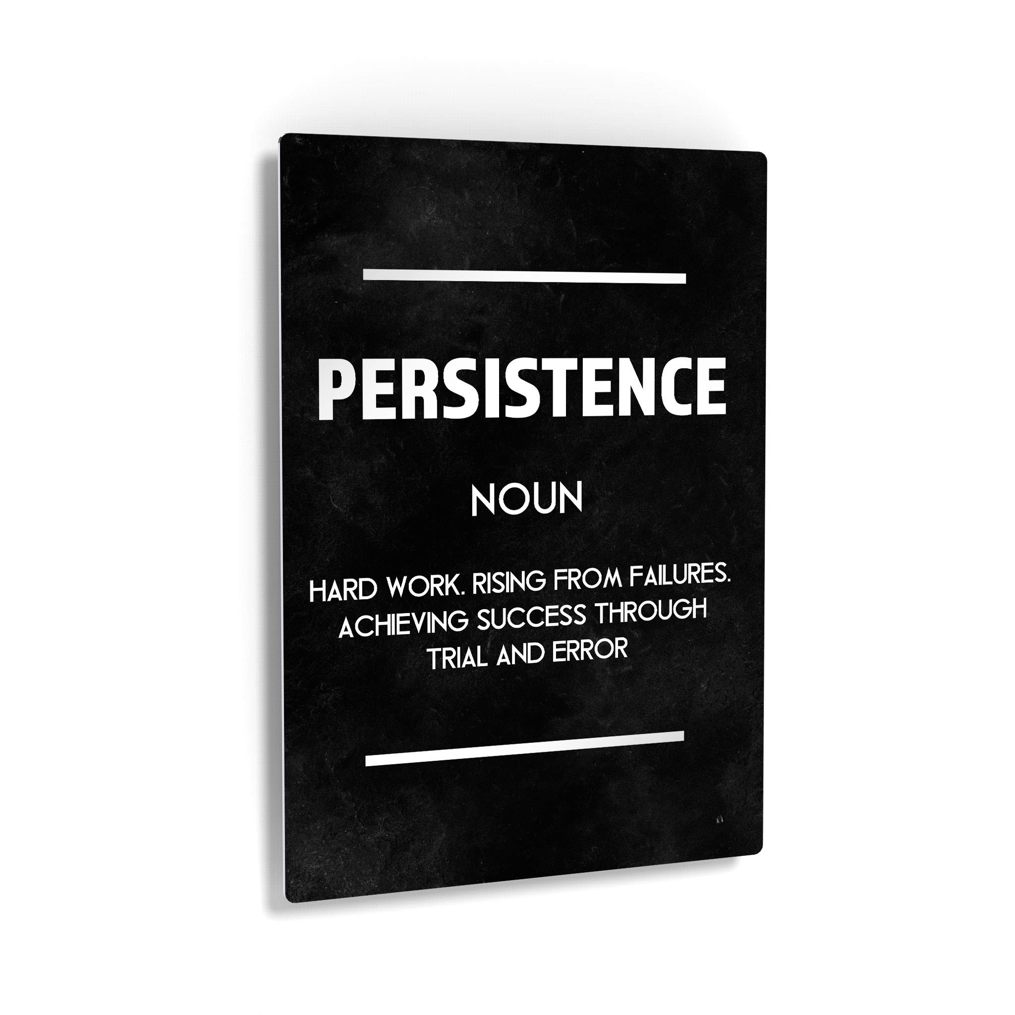 Persistence Definition Dictionary Black Motivational Metal Wall Art - Inspirational Office & Living Room Decor - Entrepreneur Quote Metal Print - Modern Home & Office Wall Hanging - 40x30 Inches - Perfect for Gifts, Work Spaces & Motivational Decor