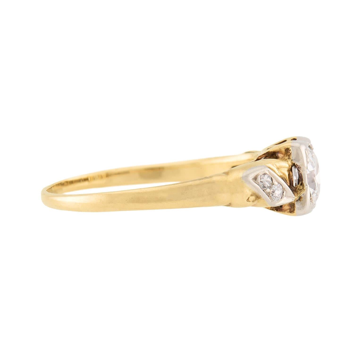 14K White Gold Edwardian Style Diamond Engagement Ring - 0.40ct Vintage Inspired Solitaire Ring for Women, Perfect for Proposals, Anniversaries & Special Occasions