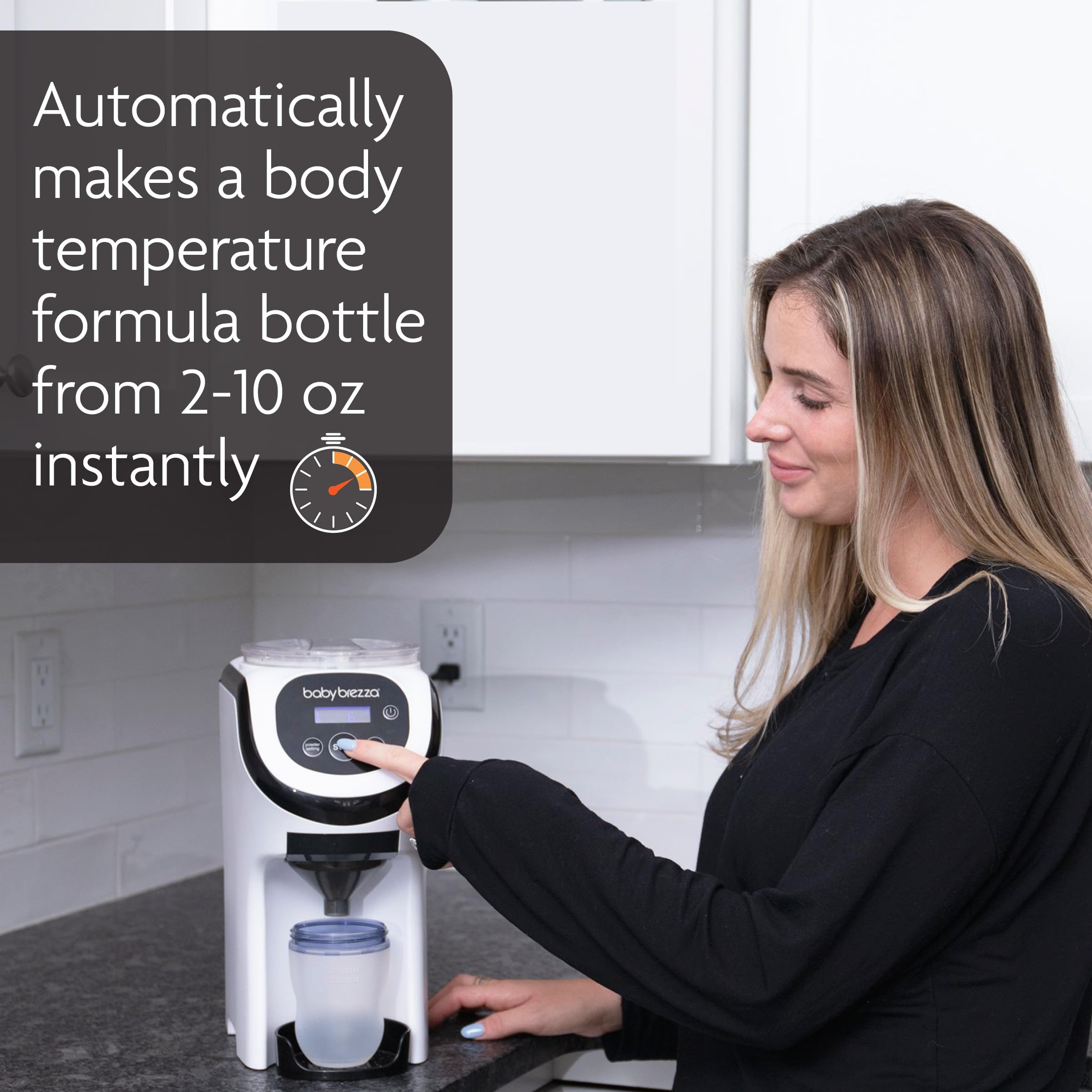 Baby Brezza Formula Pro Mini Portable Baby Formula Mixer Machine - Compact & Travel-Friendly for Small Spaces - Perfect Bottle Maker for Infants On The Go (White) - Ideal for Home, Travel, Daycare & Quick Feeding