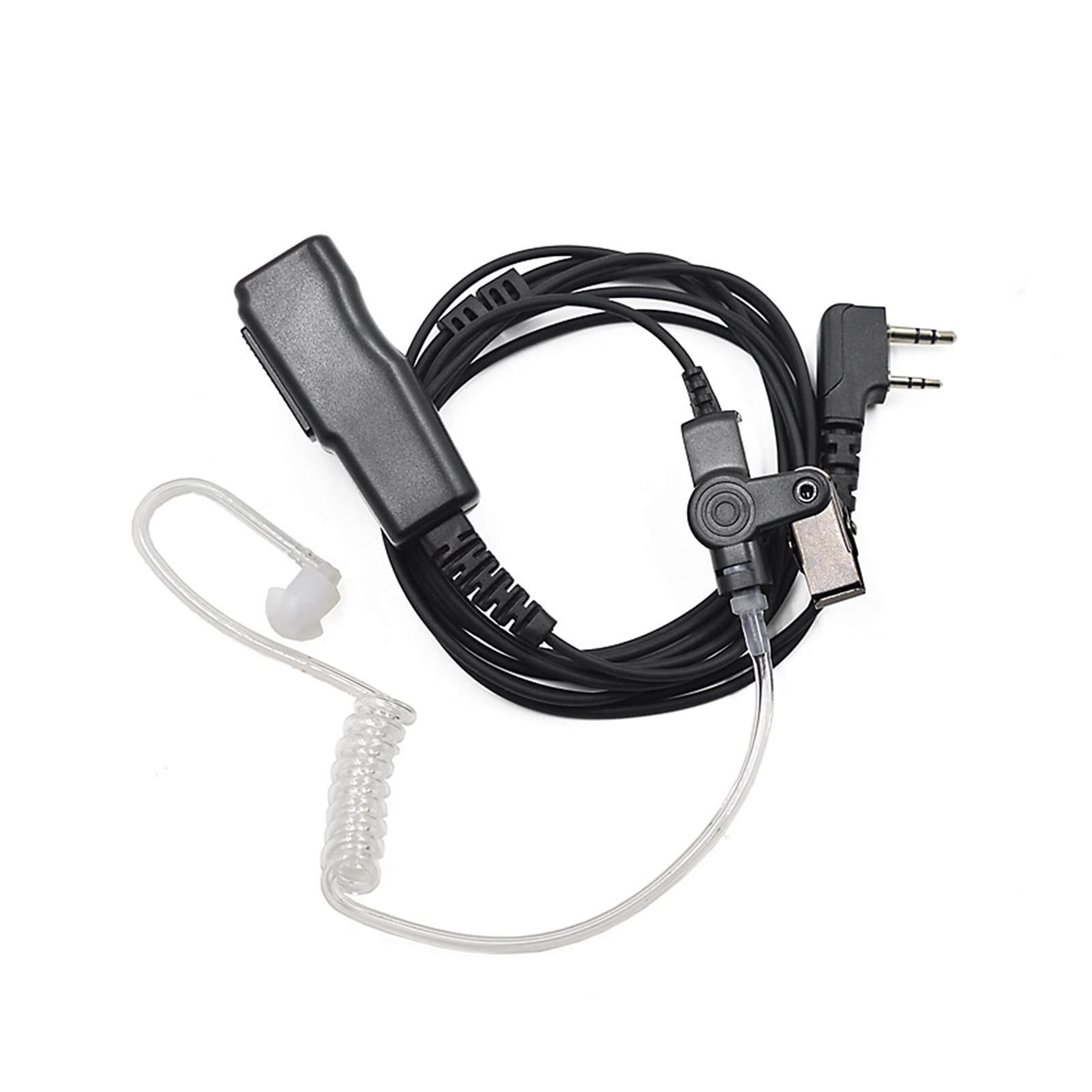 ARSMI 5Pcs 2 Pin Earpiece Headset for Baofeng Walkie Talkie - Compatible with UV-5RE Plus, GT-3, GT-3TP, UV-B5, BF-F8+ Two Way Radios - Long PTT Headphones for Security, Construction & Outdoor Communication