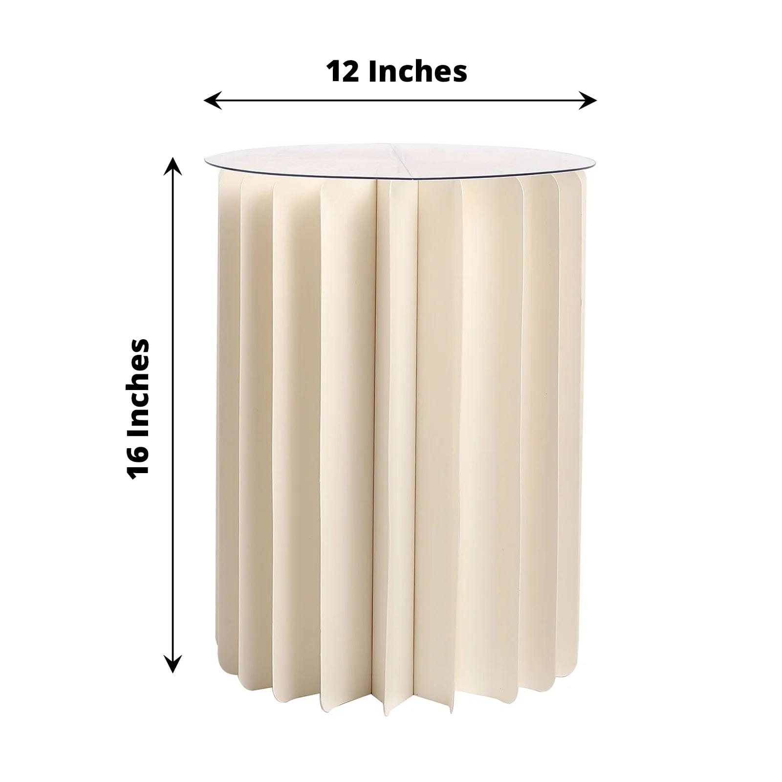 DIY Folding Accordion Cardboard Display Stand - Ivory Pedestal Box for Retail, Trade Shows & Home Decor