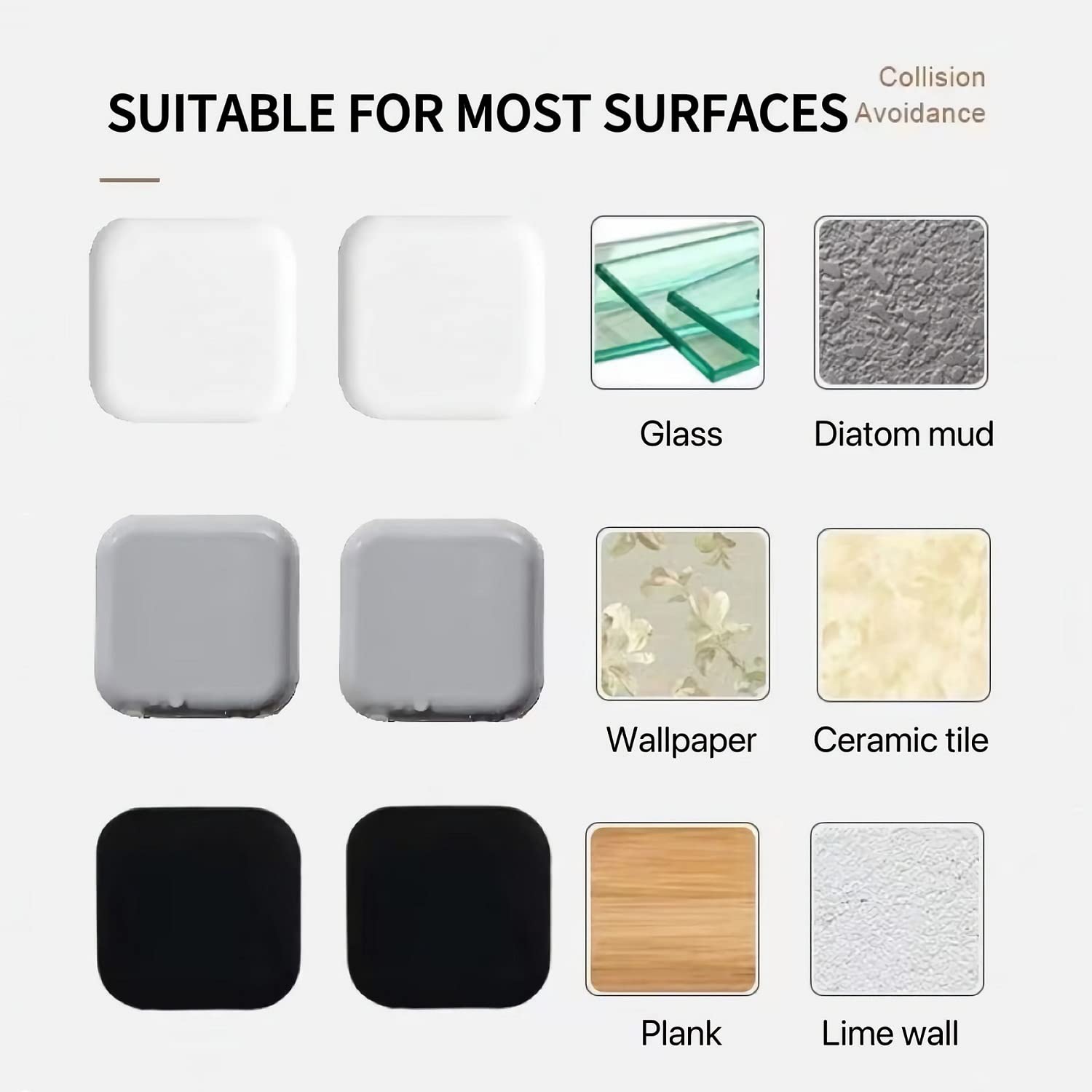 Silicone Door Stopper - Wall Protector for Home & Office (White, Gray, Black) - Prevents Wall Damage