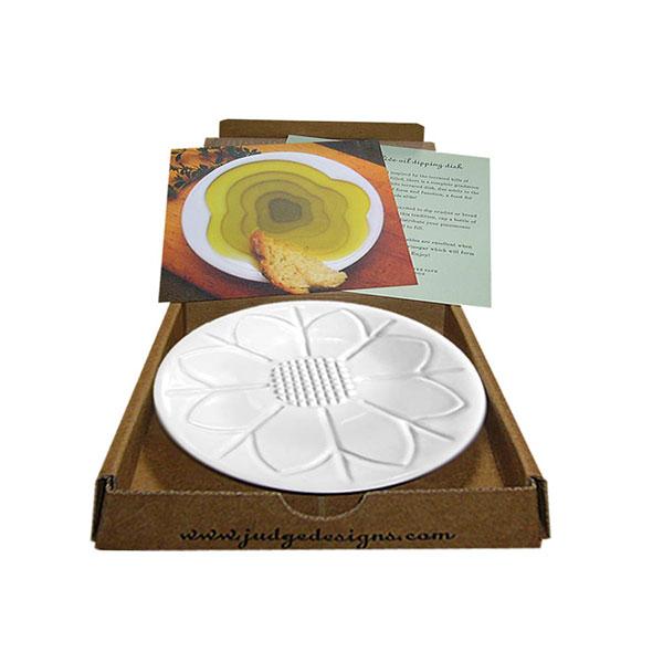 Premium Olive Oil Dipping Dish with Built-in Grater - Elegant Floral Design for Bread, Salad & Appetizer Serving | Perfect for Restaurants, Dinner Parties & Home Kitchens