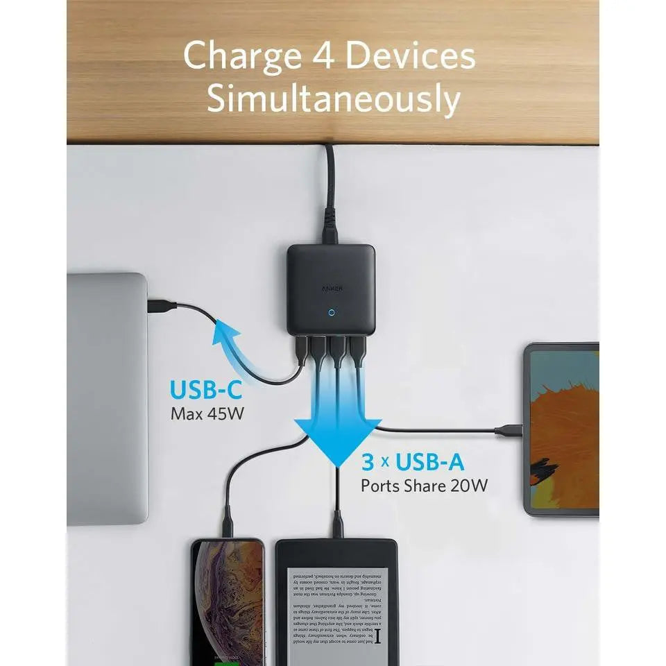 543 Powerport Atom III 65W USB C GaN Fast Charger - Compact Wall Charger for iPhone 15/14/13, Samsung Galaxy, MacBook, iPad - Perfect for Travel, Office & Home Use