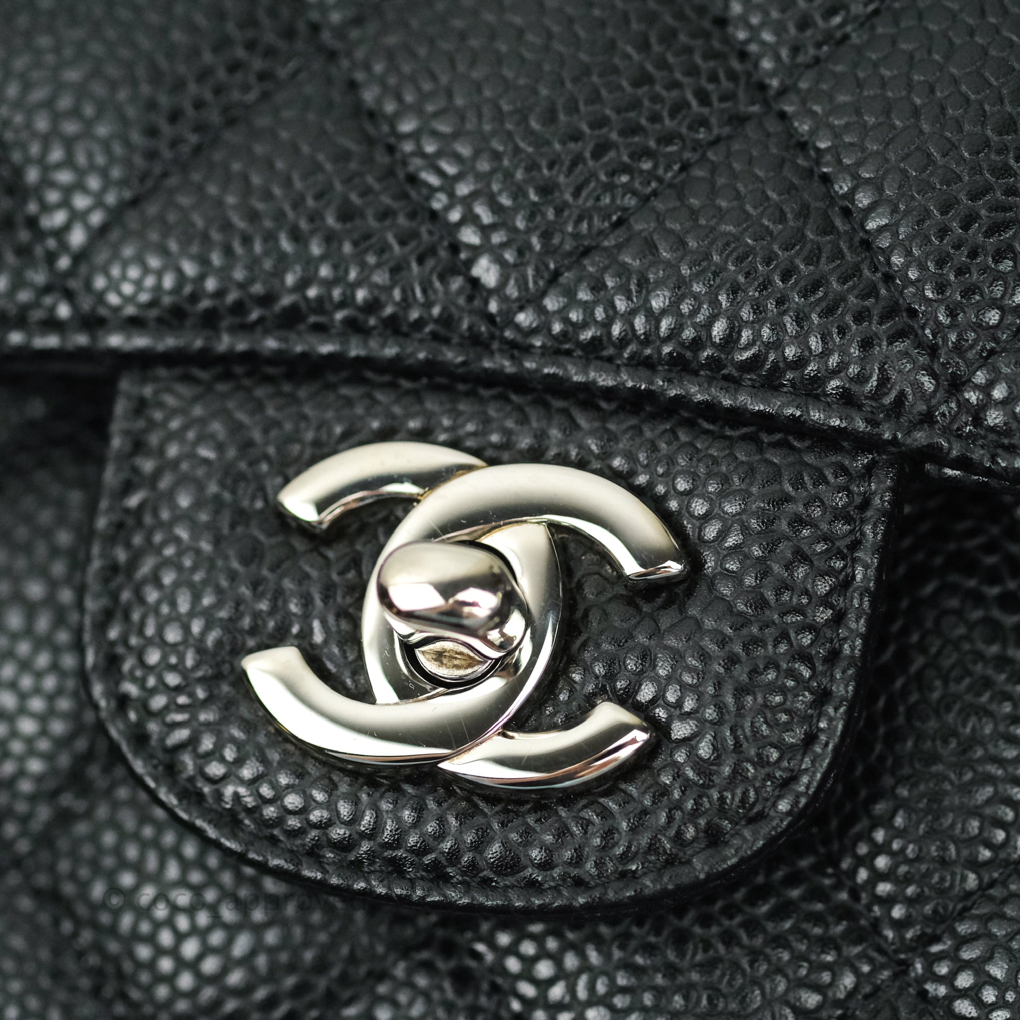 Chanel Classic Medium Double Flap Bag Black Caviar Leather with Silver Hardware - Luxury Shoulder Bag for Women, Perfect for Work, Evening Events & Special Occasions