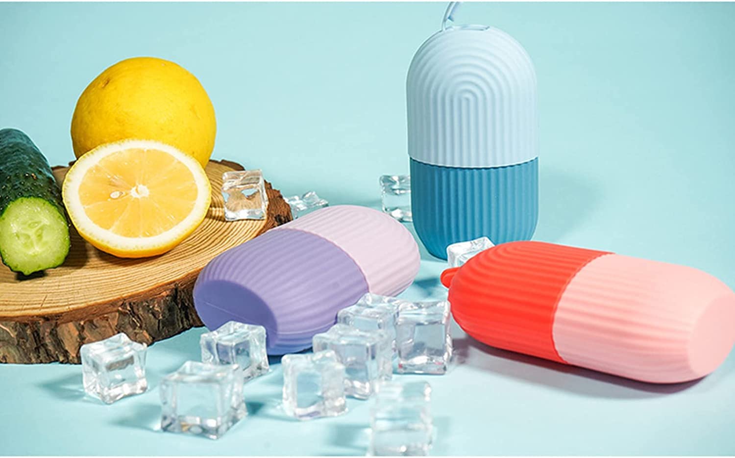 Reusable Ice Face Roller & Silicone Mold Holder - Skin Care Massage Tool to Shrink Pores & Reduce Acne | Cooling Therapy for Puffy Eyes, Sunburn Relief & Morning Facial Routine