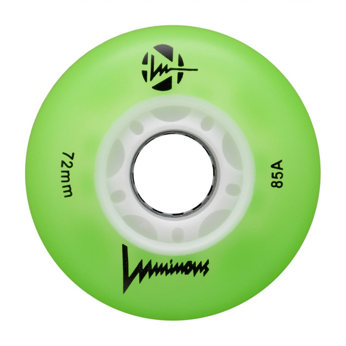Luminous LED Inline Wheels 72mm 85A 4 Pack - Glow in The Dark Skate Wheels for Night Skating, Roller Derby & Outdoor Sports