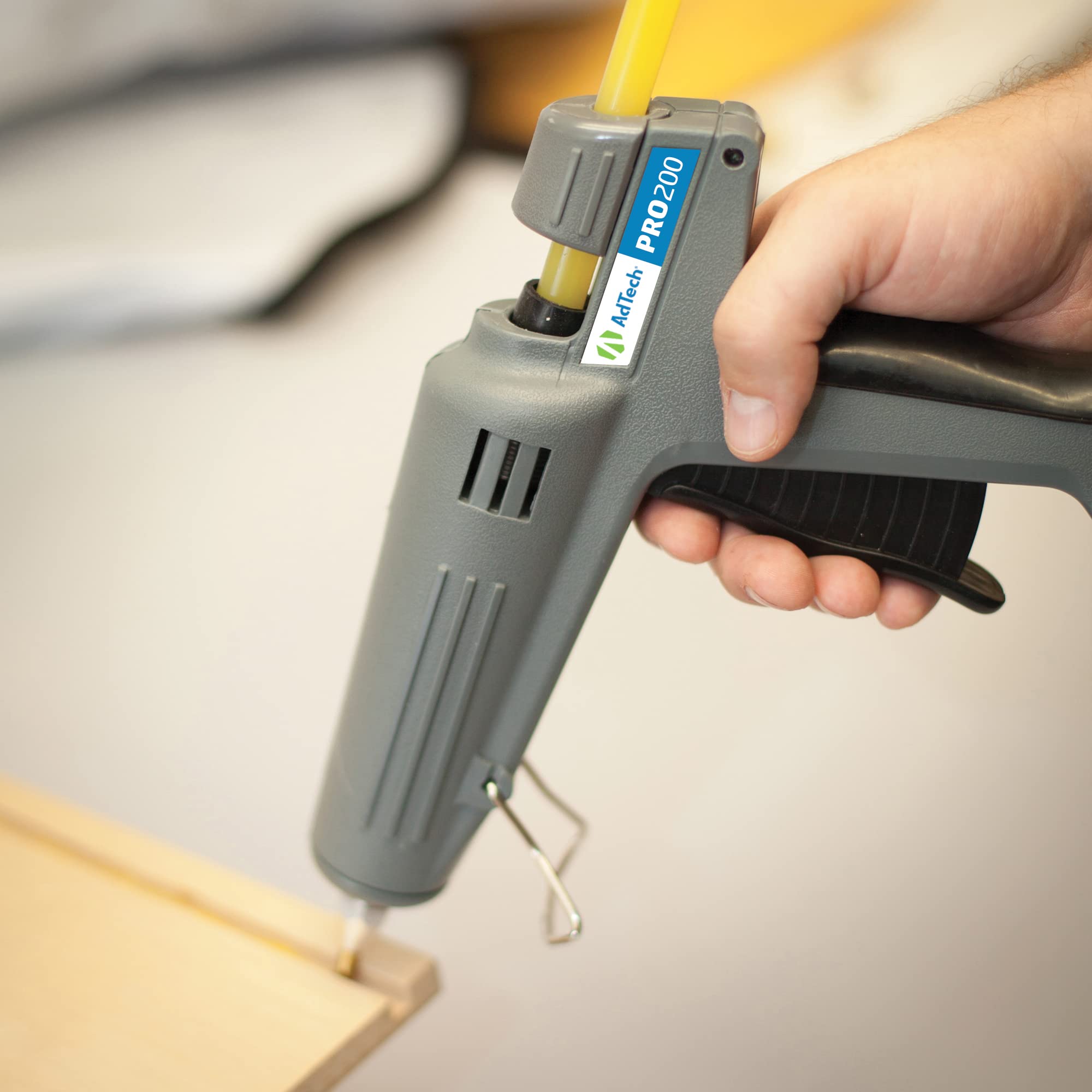 AdTech Industrial Strength 200W High-Output Hot Melt Glue Gun - Professional Heavy Duty Glue Gun for Woodworking, Home Repairs & DIY Projects - Perfect for Carpentry, Crafting & Home Remodeling