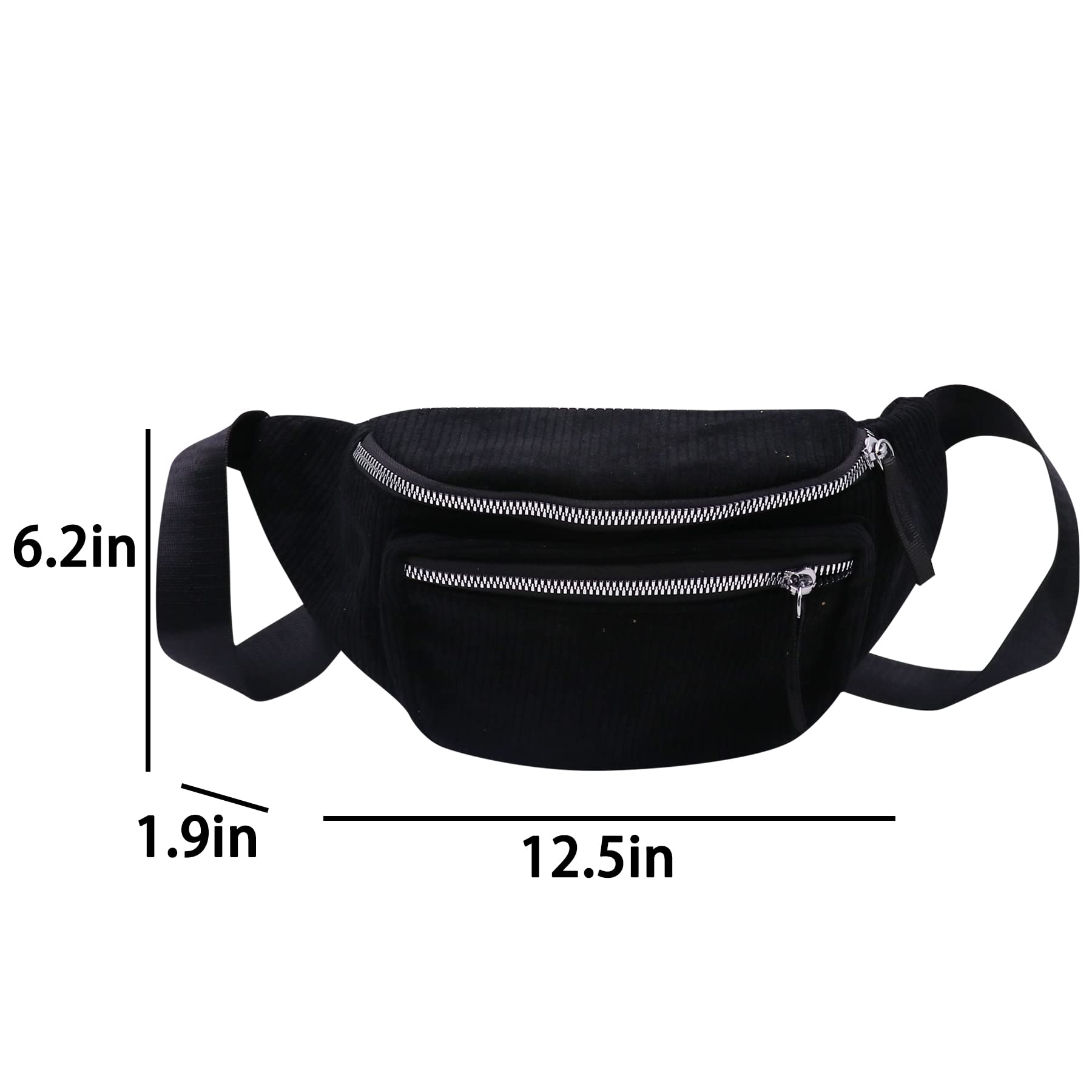 Stylish Corduroy Fanny Pack - Adjustable Waist Bag with Zipper for Phone, Wallet & Essentials - Perfect for Sports, Travel & Outdoor Activities