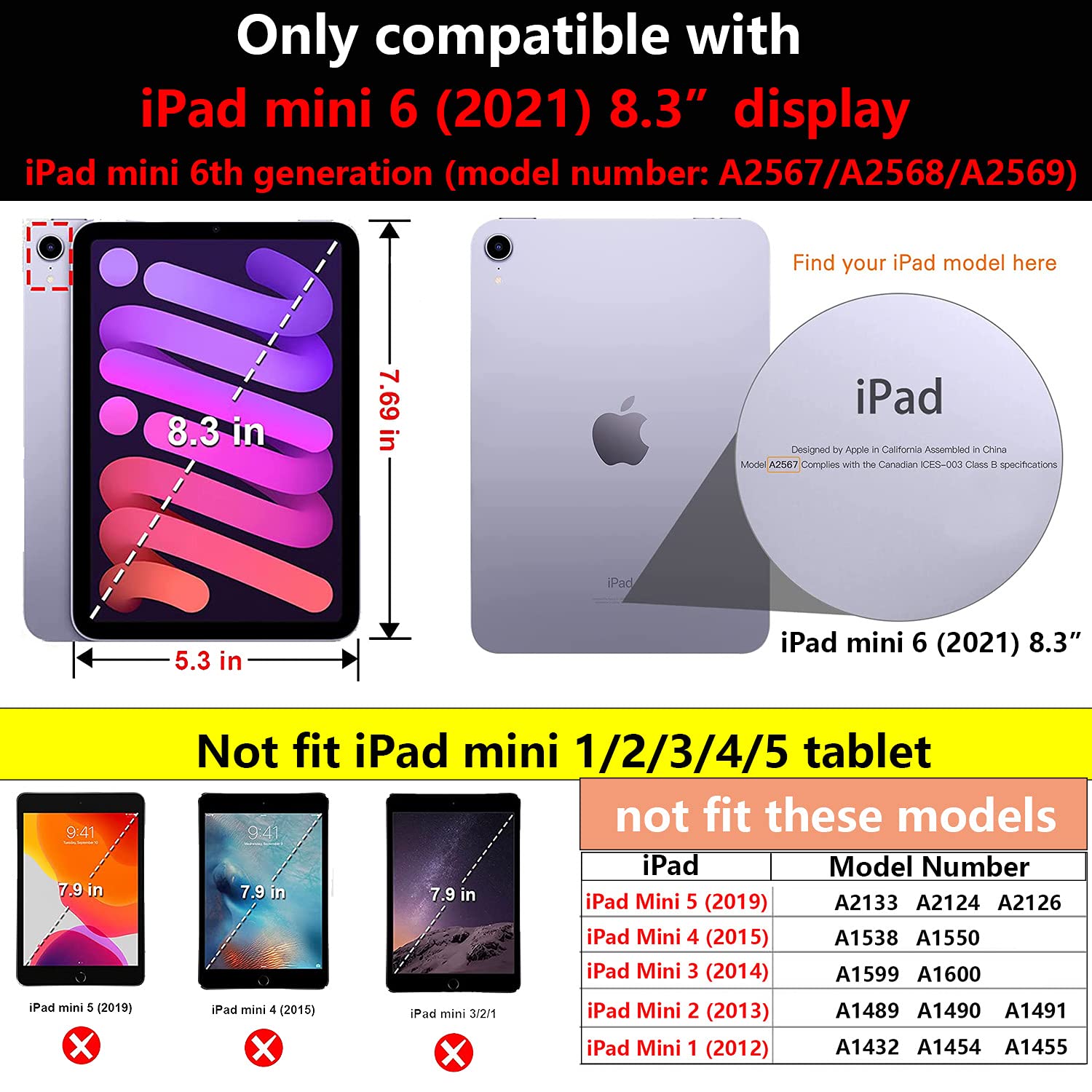Premium Magnetic Folio Case for iPad Mini 6 (2021, 8.3 Inch) - Auto Sleep/Wake | Pencil Holder | Multi-Angle Stand | Wallet Pocket | Beach & Travel Friendly | Perfect for Work, Study & Entertainment