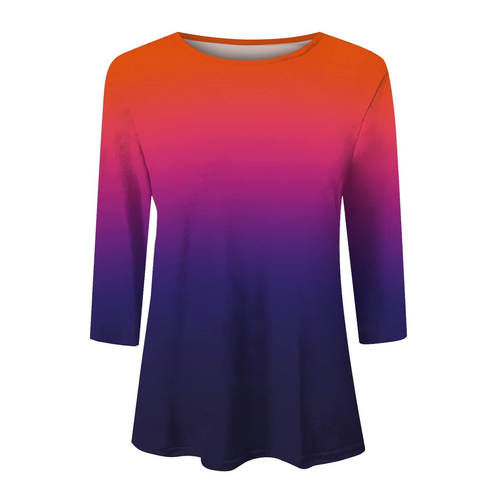 Adviicd Plus Size Tops for Women - Trendy 3/4 Sleeve O-Neck Tunic T-Shirts, Casual Loose Floral Blouse for Work, Party & Everyday Wear