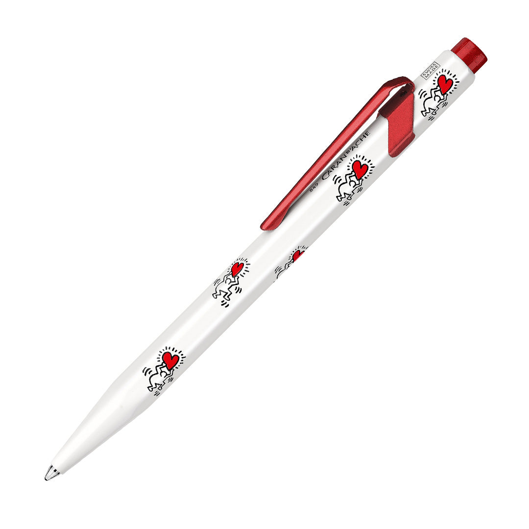 Caran d'Ache 849 Ballpoint Pen - Keith Haring Special Edition White - Premium Swiss Writing Instrument for Collectors & Artists - Perfect for Office, Gift Giving & Art Enthusiasts