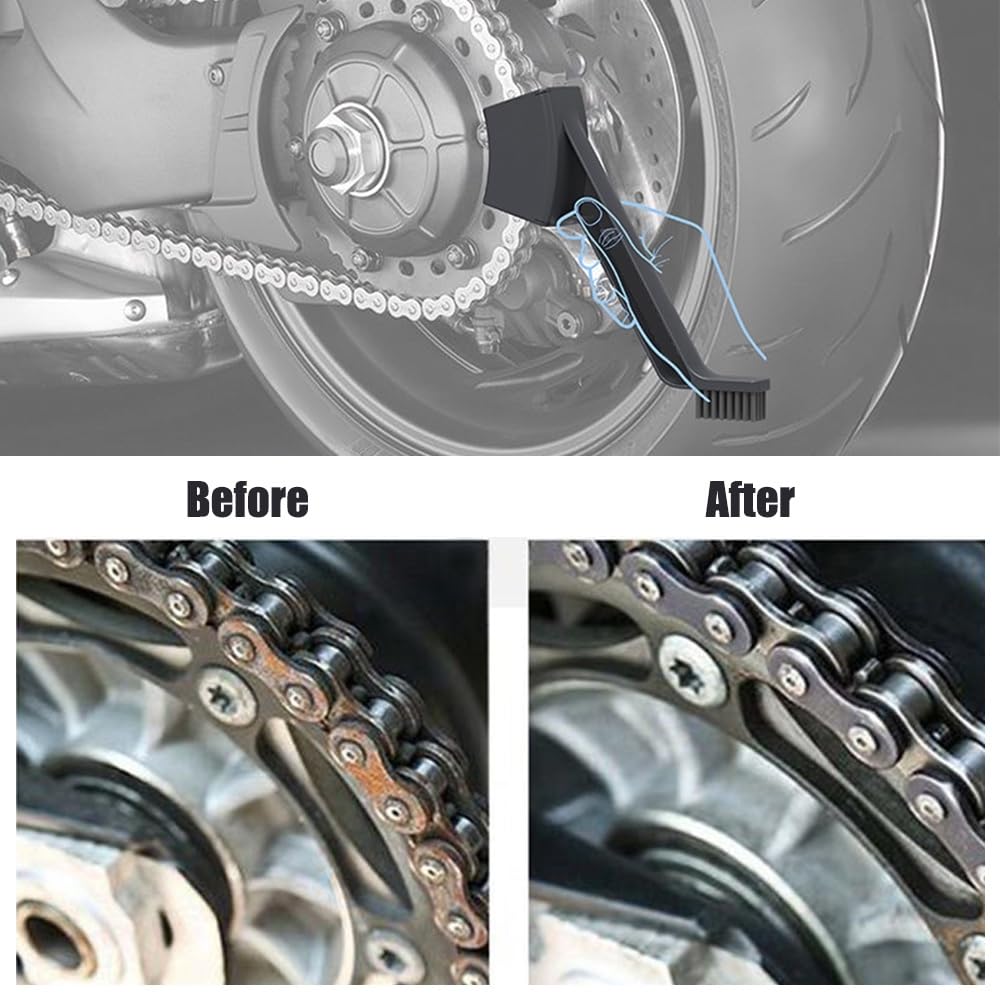 MiOYOOW Motorcycle Chain Brush - Portable Bike Chain Cleaner Tool for Motorcycle & Bicycle Maintenance | Easy Non-Disassembly Cleaning for Dirt, Grease & Grime | Perfect for Road Bikes, Mountain Bikes & Dirt Bikes