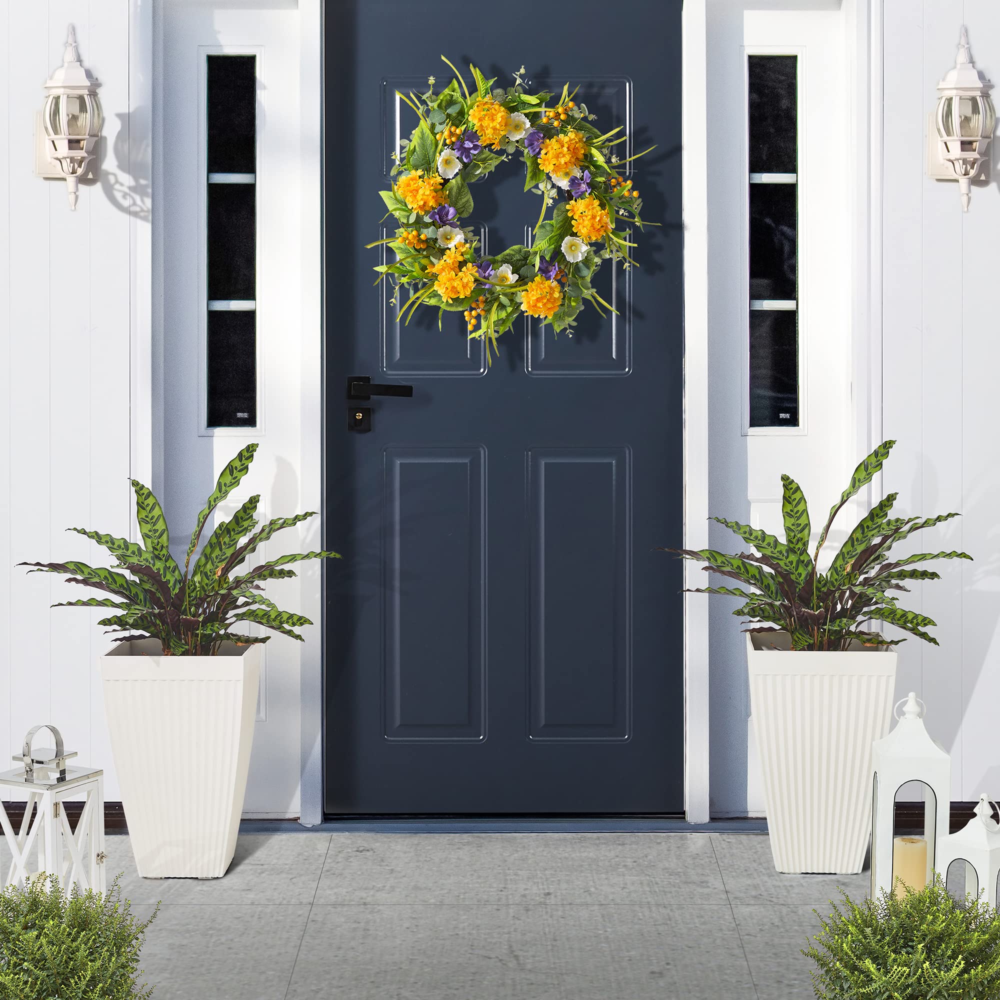 Glitzhome Set of 2 Large Outdoor Planters - 22.75