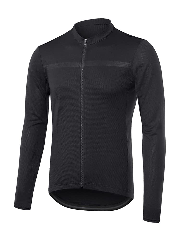 ARSUXEO Men's Cycling Jersey - Long Sleeve Slim Fit Bike Shirt for Road & Mountain Biking - Breathable Moisture-Wicking Performance Top for Cycling, Training & Outdoor Sports