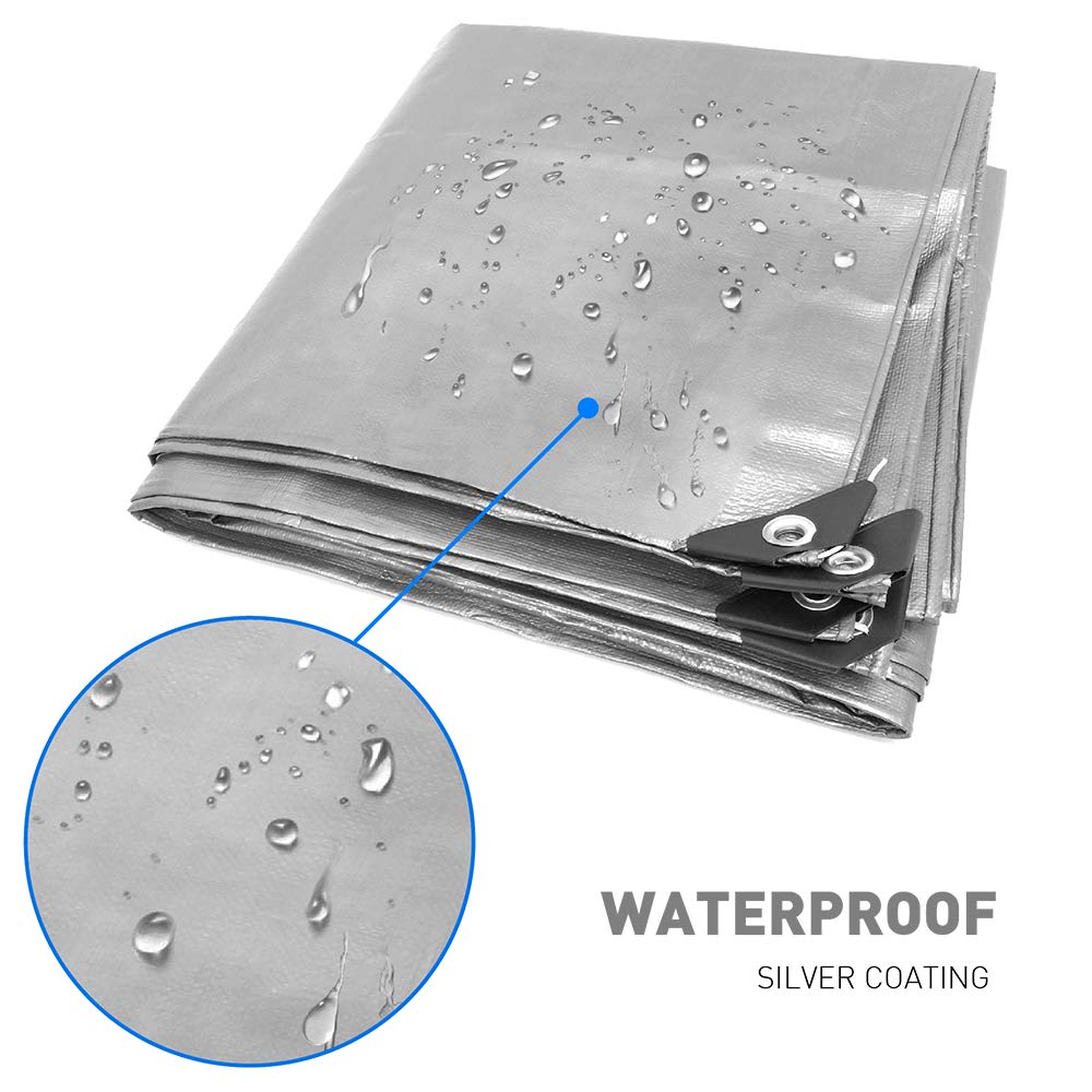 10 Mil 20x30FT Heavy Duty Waterproof Tarp Cover - Reinforced Edges, UV & Rip Resistant - Multi-Purpose Tarpaulin for Boat, RV, Canopy, Camping Tent, Shelter - Perfect for Outdoor Protection and Emergency Use
