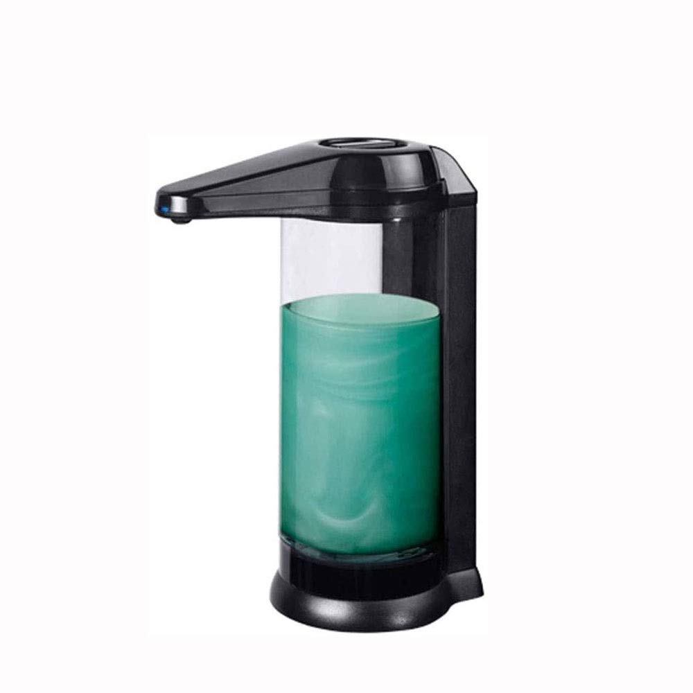 Premium Touchless Automatic Soap Dispenser - Battery Operated, Sensor-Activated, Refillable Hand Soap Pump for Bathroom & Kitchen - Hygienic No-Touch Design (Black) - Perfect for Home, Office, and Public Restrooms