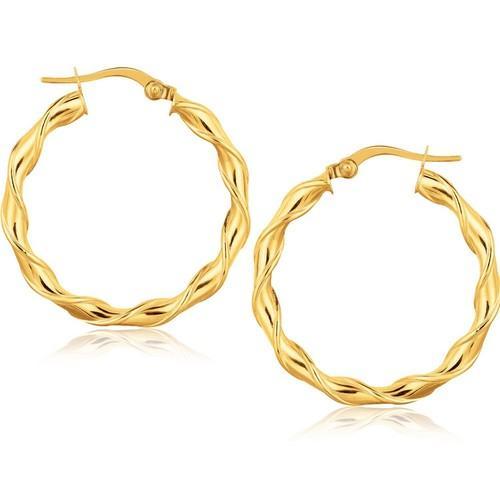14K Yellow Gold Hoop Earrings for Women - 1 1/8 Inch (28mm) Classic Round Huggie Earrings - Perfect for Everyday Wear, Parties & Special Occasions