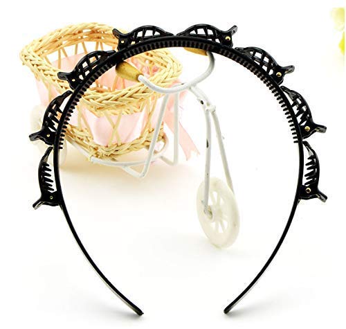 FAVELA Headbands for Women & Girls - Hair Clips & Barrettes for All Hair Types - Double Bangs Hairstyle Hairpins - Alligator Clips for Makeup, Face Washing, Yoga, Workouts & Daily Use - Pack of 1