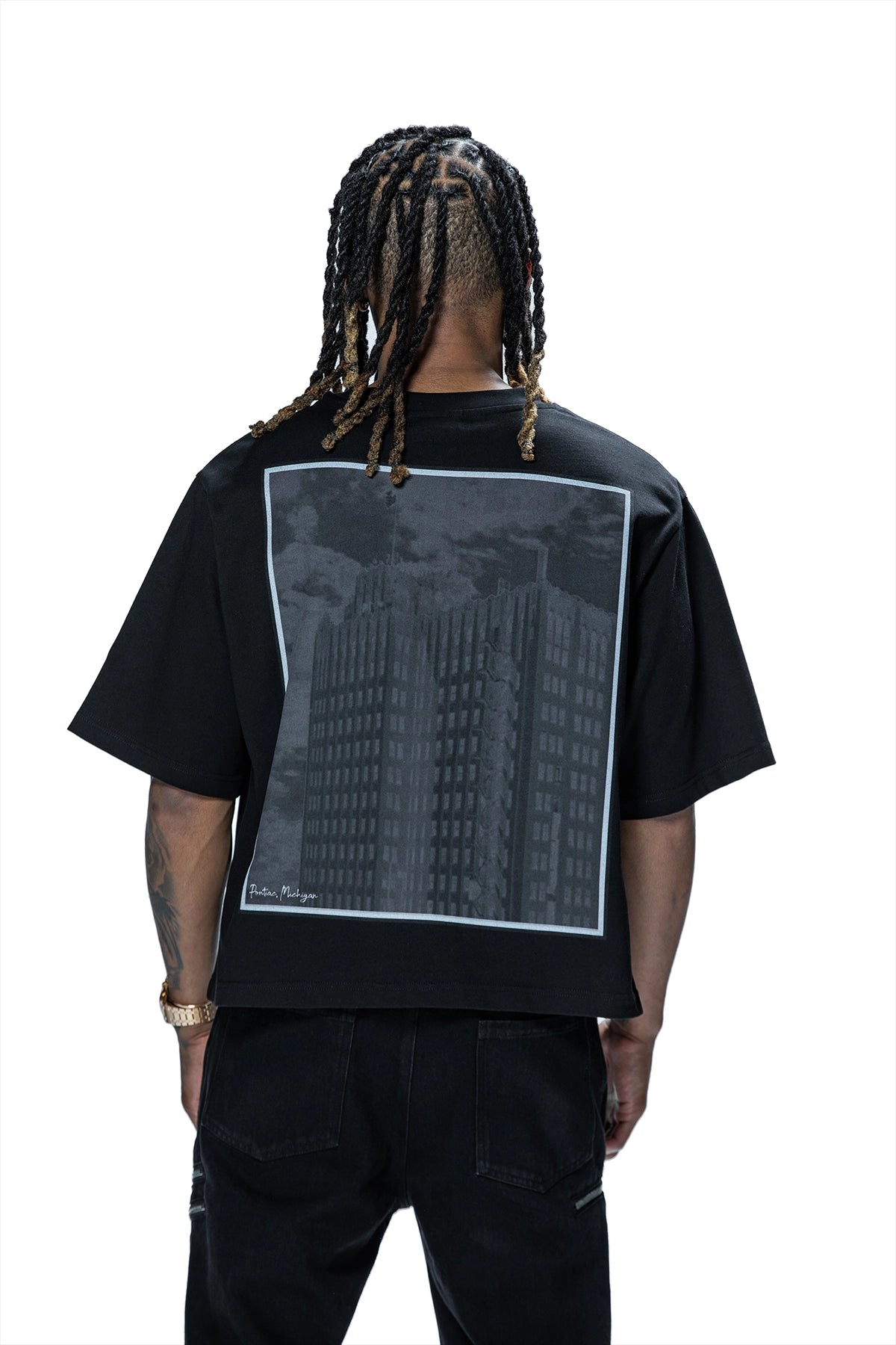 Austin Short Sleeve T-Shirt - Black Portrait Graphic Tee for Men | Casual Everyday Wear & Street Style Outfits