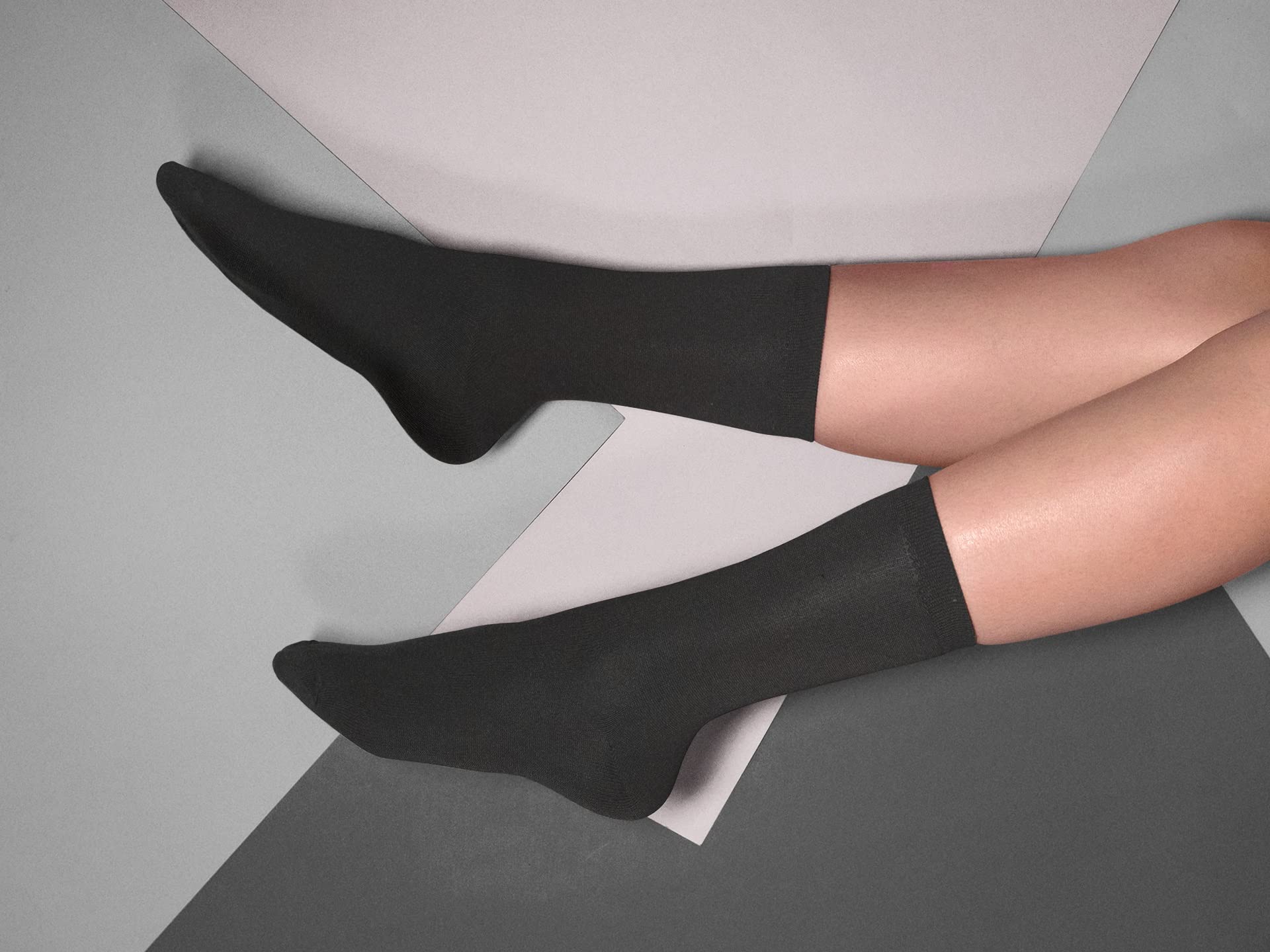 15 Pack Mechaly Men's Black Solid Plain Dress Socks - Comfortable Formal & Business Socks for Work, Office & Special Occasions