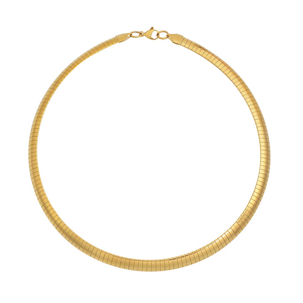 Edforce Stainless Steel Italian Omega Chain Necklace for Men & Women - Durable 18K Gold Plated Unisex Jewelry Gift for Anniversary, Wedding & Everyday Wear