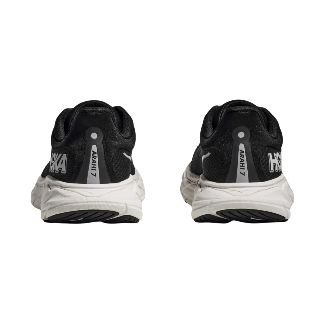 HOKA Women's Arahi 7 Running Shoes - Black/White (B Width) - Lightweight Stability Sneakers for Road Running, Jogging & Daily Workouts