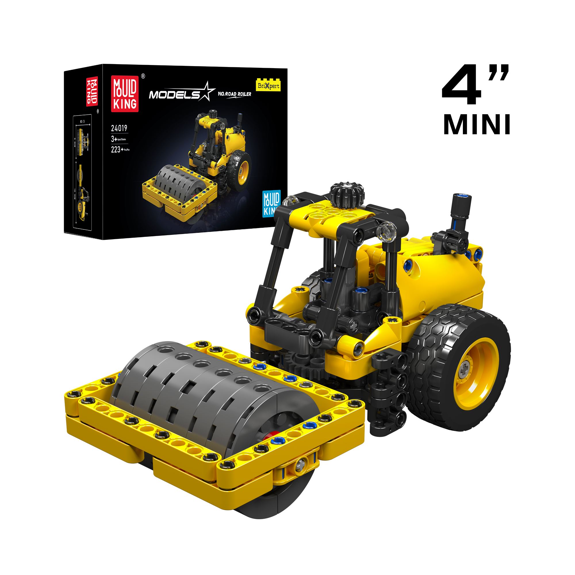 Mould King 24019 Road Roller Construction Building Toy Set - 223 PCS STEM Educational Toy for Kids | Perfect for Creative Play, Birthday Gifts & Construction Theme Learning Activities
