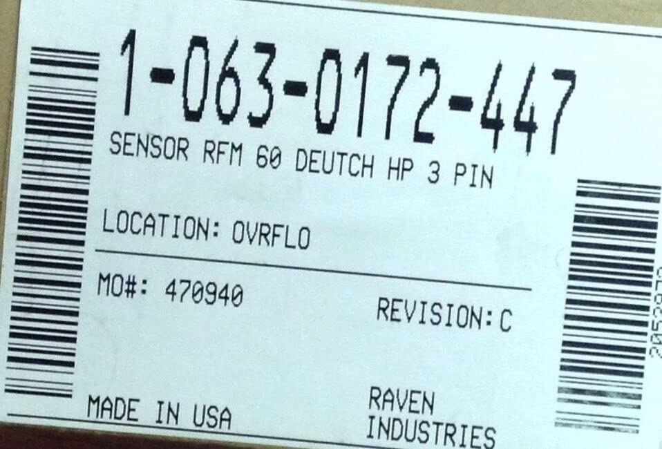 Original Part Number 063-0172-447 RFM 60 Sensor Deutsch 3-Pin Connector - Compatible with HP Equipment | Industrial Automation & Automotive Applications