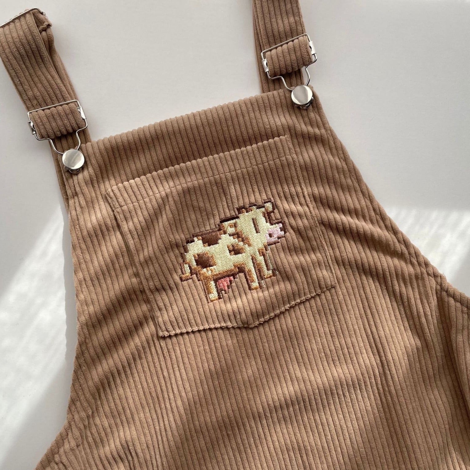 Stardew Valley Cow Print Overalls Dress - Cute Farm Animal Costume for Cosplay, Halloween & Themed Parties