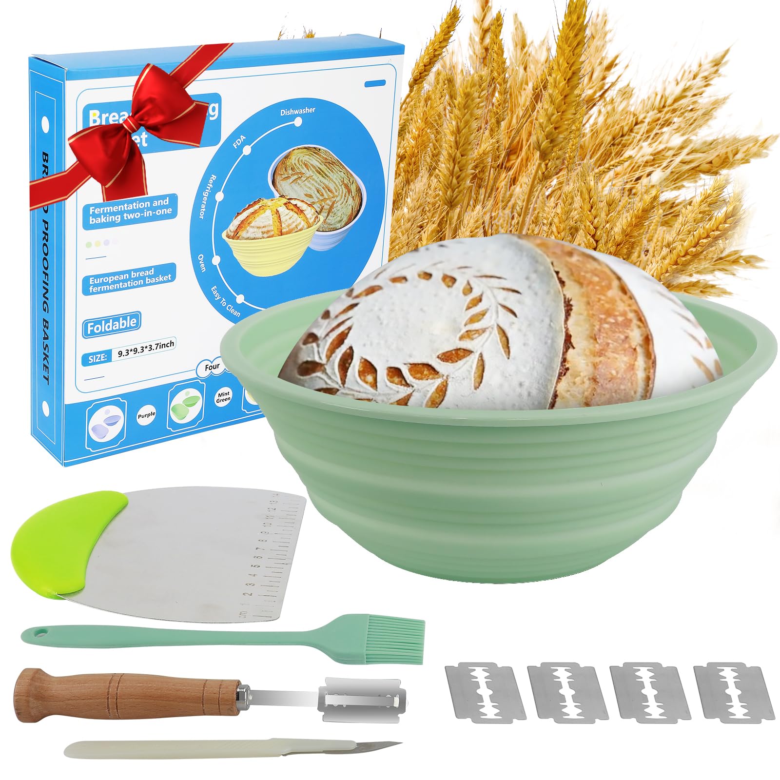 Gardon Sourdough Bread Proofing Basket - 9 Inch Round Bread Baking Supplies Kit for Homemade Artisan Loaves - Perfect Mother's Day Gift for Mom, Mother-in-Law & Bakers - Ideal for Home Baking, Bread Making Classes & Holiday Gifting