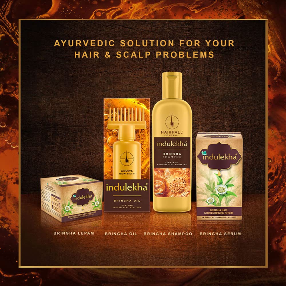 Indulekha Bringha Ayurvedic Hair Oil - 50ml for Hair Fall Control with Amla & Coconut Oil | Comb Applicator Included | Promotes Hair Growth & Scalp Health | Perfect for Daily Hair Care Routine & Ayurvedic Treatments