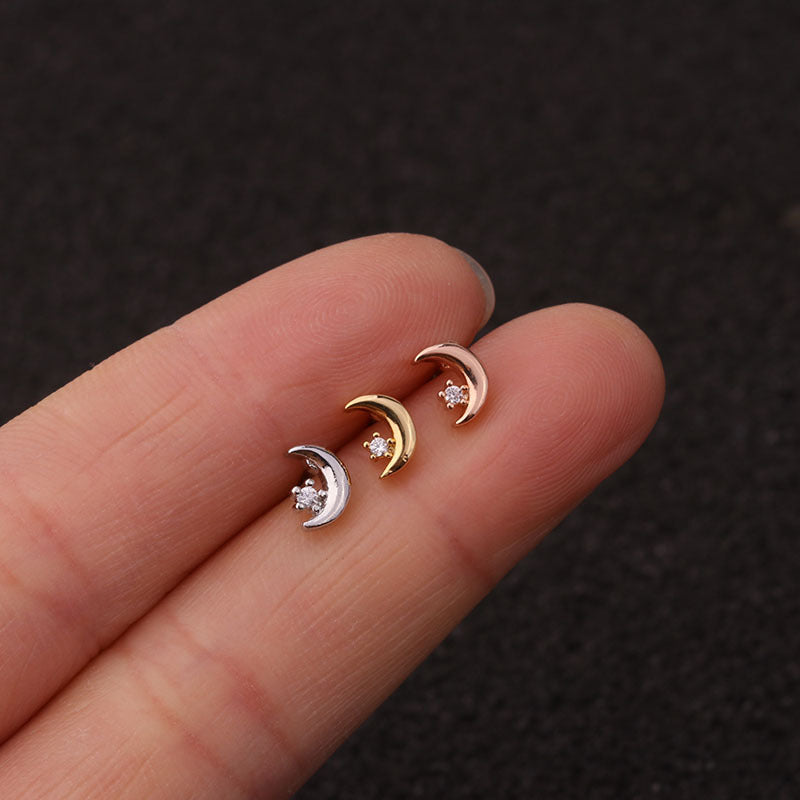 20G Rose Gold Shooting Star Barbell Cartilage Earring Stud - Hypoallergenic Cartilage Piercing Jewelry for Women | Perfect for Helix, Tragus & Conch Piercings