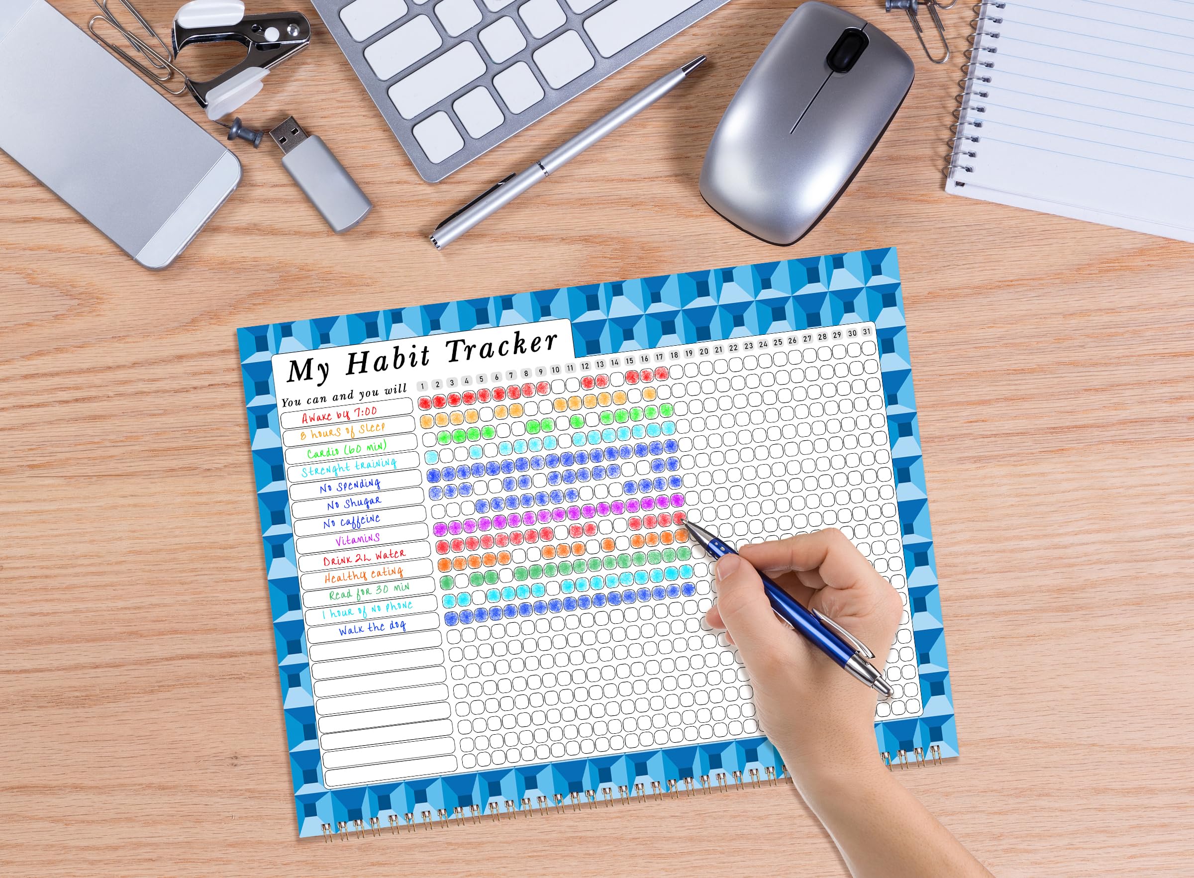 2025 Monthly Desktop & Wall Calendar Planner with Habit Tracker - Daily Weekly Monthly Goal Setting & Motivational Journal - Inspirational Productivity Tool (Edition 03) for Office, Home, School & Gift Giving