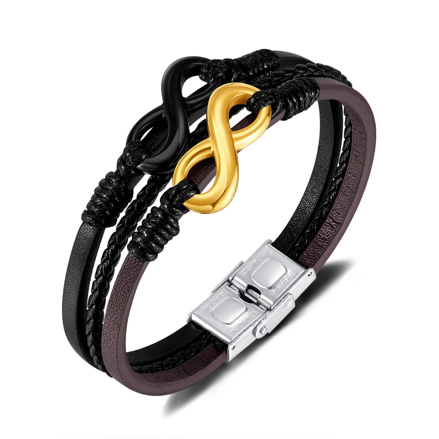 Infinity Leather Bracelet for Women & Men - Adjustable Handmade Genuine Leather Wrap Bracelet - Boho Chic Jewelry for Everyday Wear, Gifts & Special Occasions