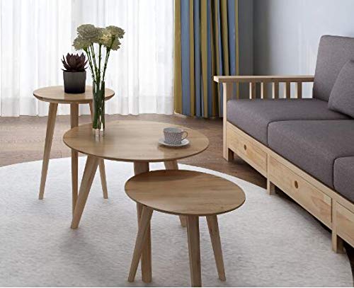 Solid Wood Round Side Table - 23.6