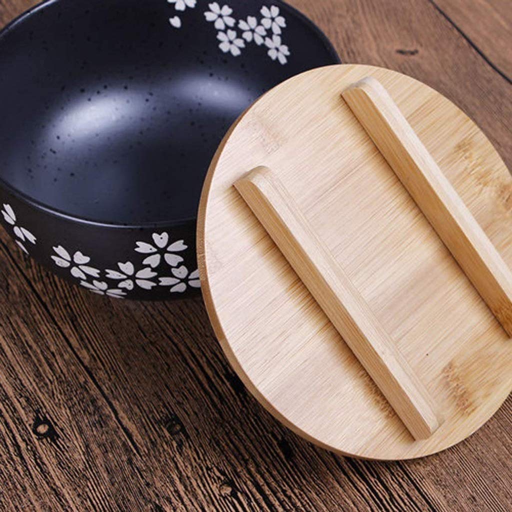 Premium Japanese Black Ceramic Ramen Bowls - 8.5