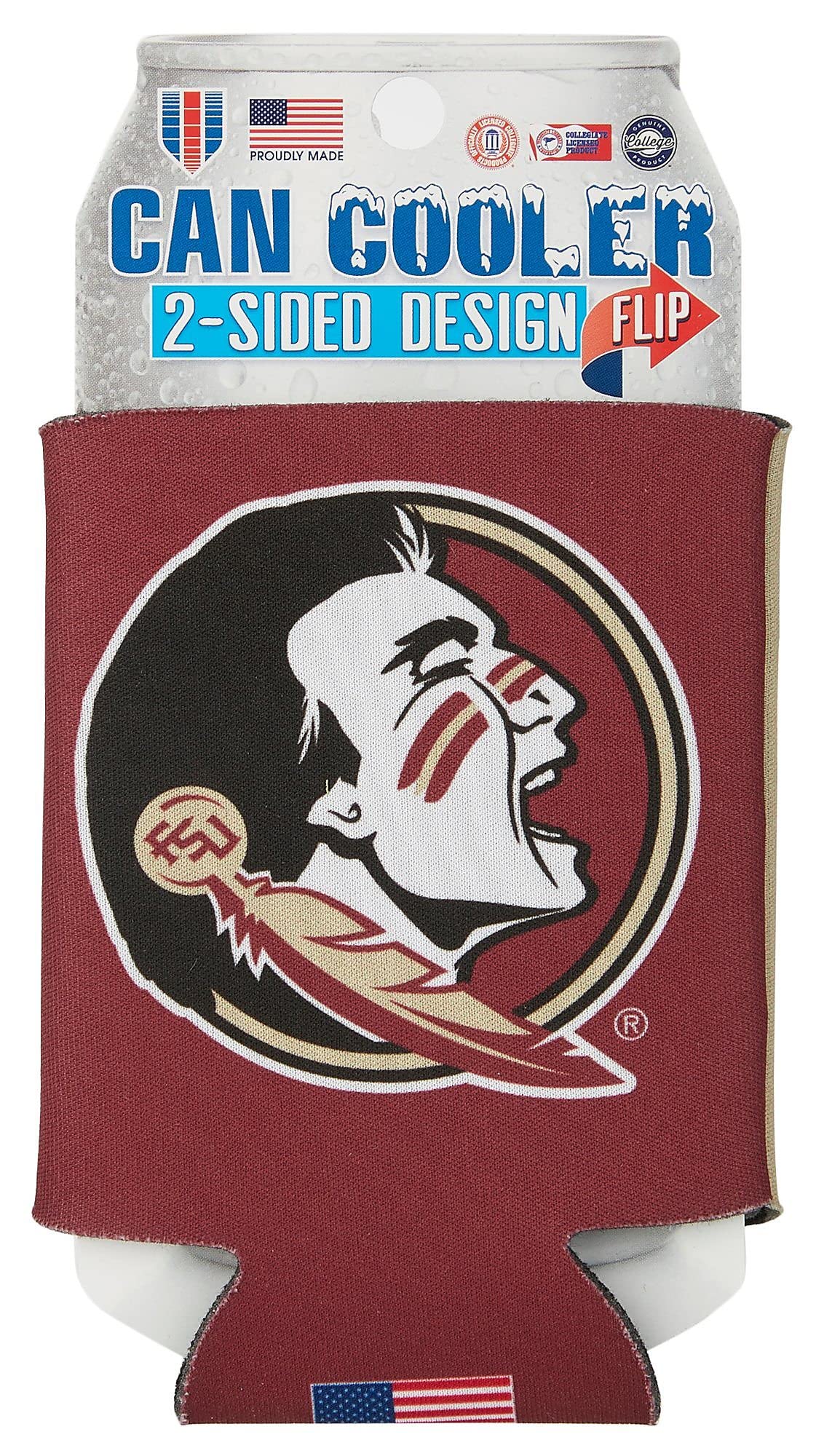 WinCraft Florida State Seminoles Insulated Can Cooler - Keep Drinks Cold for Tailgating, Beach & Outdoor Parties