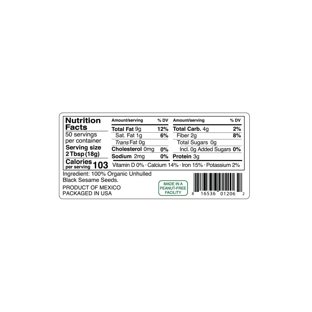 Kevala Organic Raw Black Sesame Seeds – Unhulled, Gluten Free, Kosher, Non-GMO, Vegan, USDA Certified (32 oz / 2 lb Bag) – Perfect for Baking, Smoothies, Asian Cuisine & Healthy Snacks