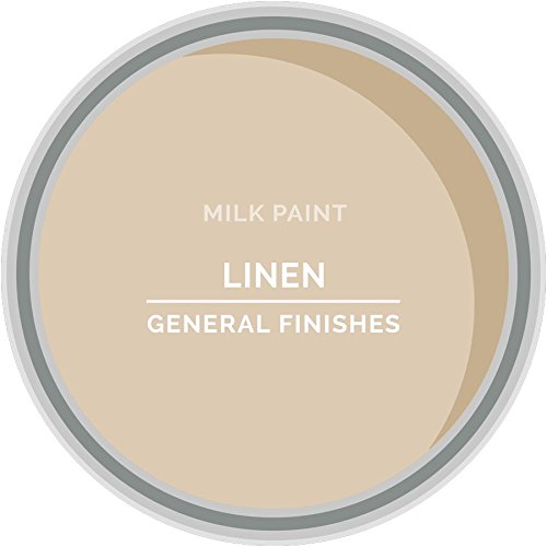 General Finishes Water-Based Milk Paint - 1 Gallon, Linen White - Eco-Friendly Furniture Paint for DIY Home Decor, Cabinets, and Woodworking Projects