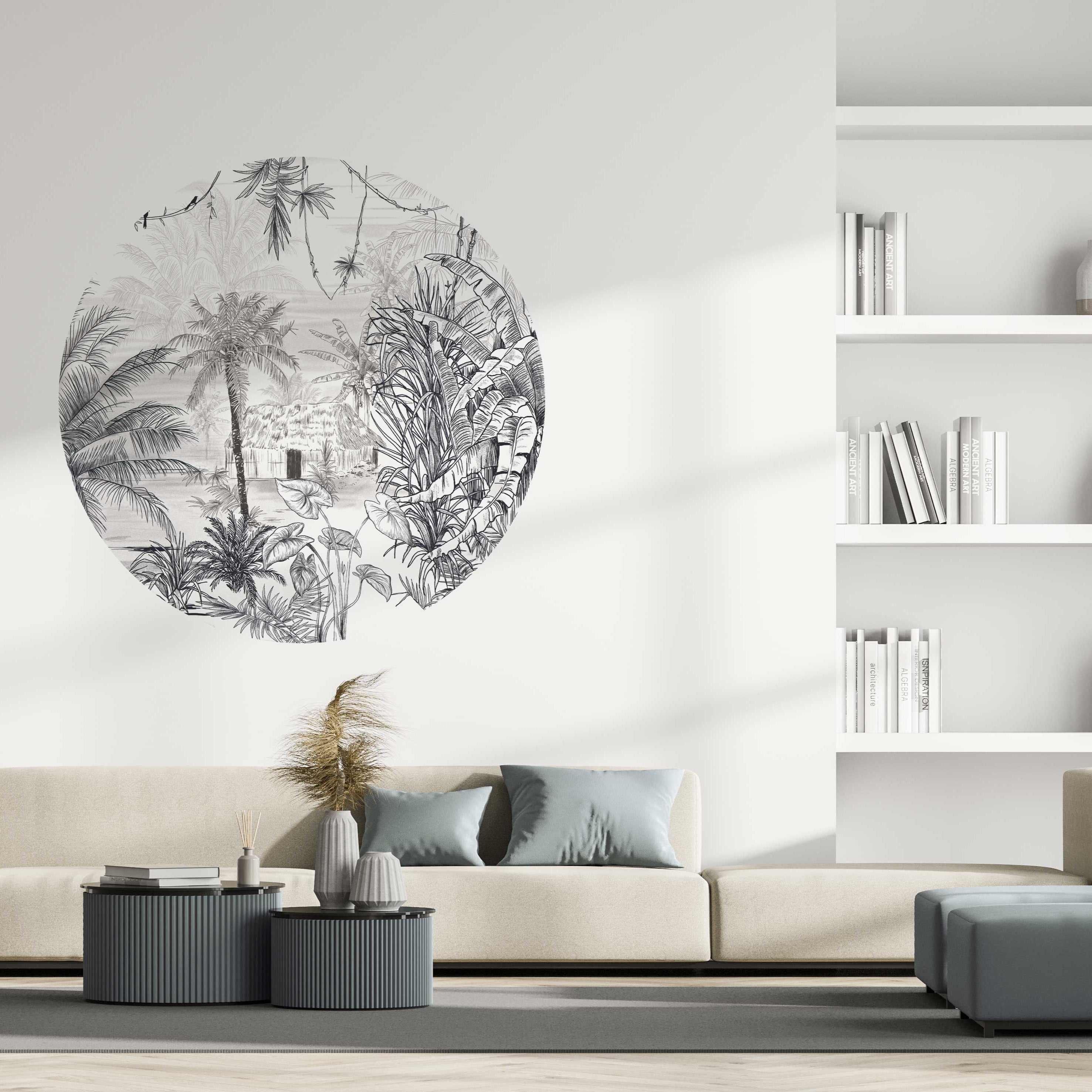 Round Wall Sticker - Rainforest Theme Decal for Nursery, Kids Room & Home Decor | Waterproof & Removable Vinyl Art