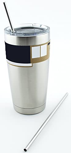 Eco-Friendly Stainless Steel Drinking Straw for Yeti, RTIC, Tumbler & Rambler Cups (20 oz) - Reusable, BPA-Free Metal Straw by CocoStraw - Perfect for Iced Coffee, Smoothies & Outdoor Adventures