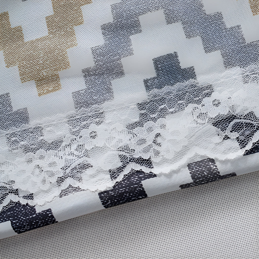 Bridgette Two-Layer Geometric Thermal Blackout Curtains for Bedroom & Living Room - Energy Efficient Custom Window Treatment for Home Decor