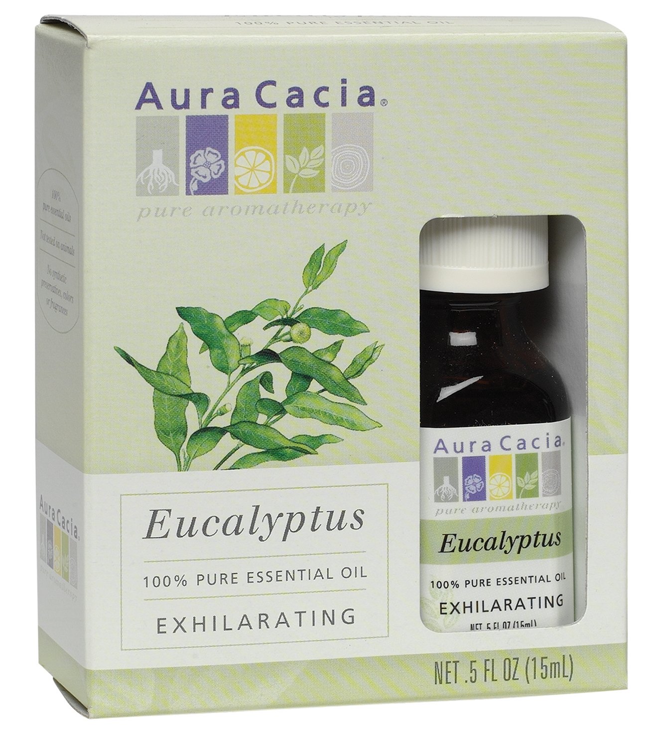 Aura Cacia Pure Eucalyptus Essential Oil - 0.5 fl oz (Pack of 24) | Aromatherapy, Diffuser, Massage & DIY Skincare | Stress Relief & Respiratory Support