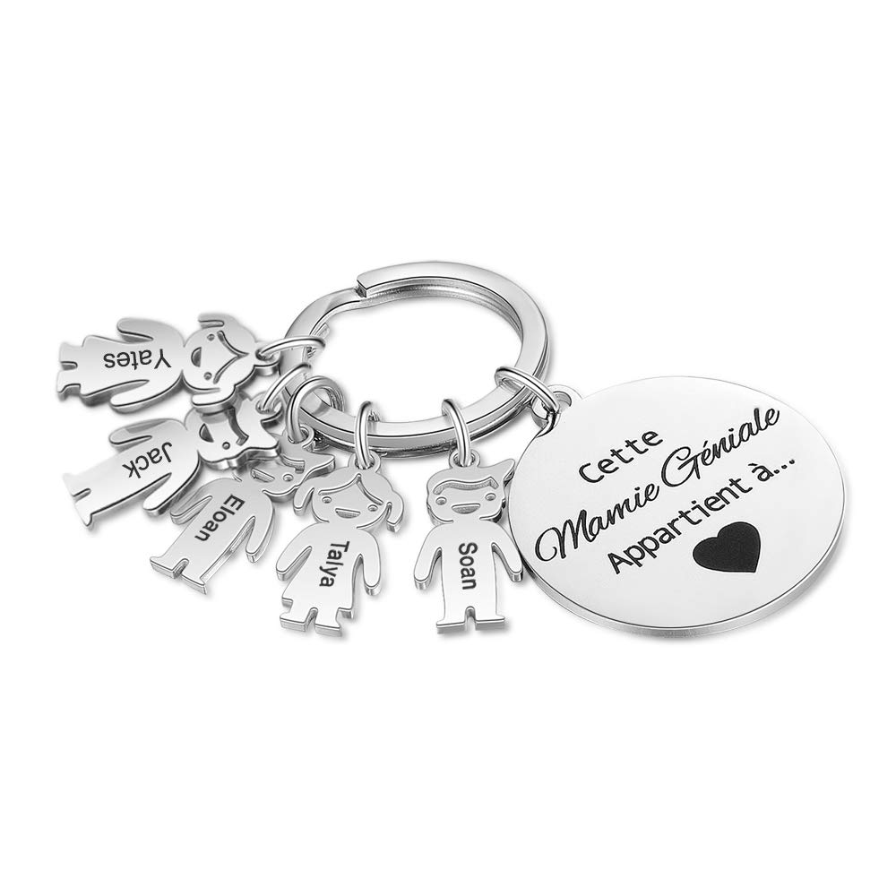 Kaululu Custom Engraved Name Doll Keychain - Personalized Gift for Dad, Family & Special Occasions | Unique Keychain for Birthdays, Anniversaries & Father's Day