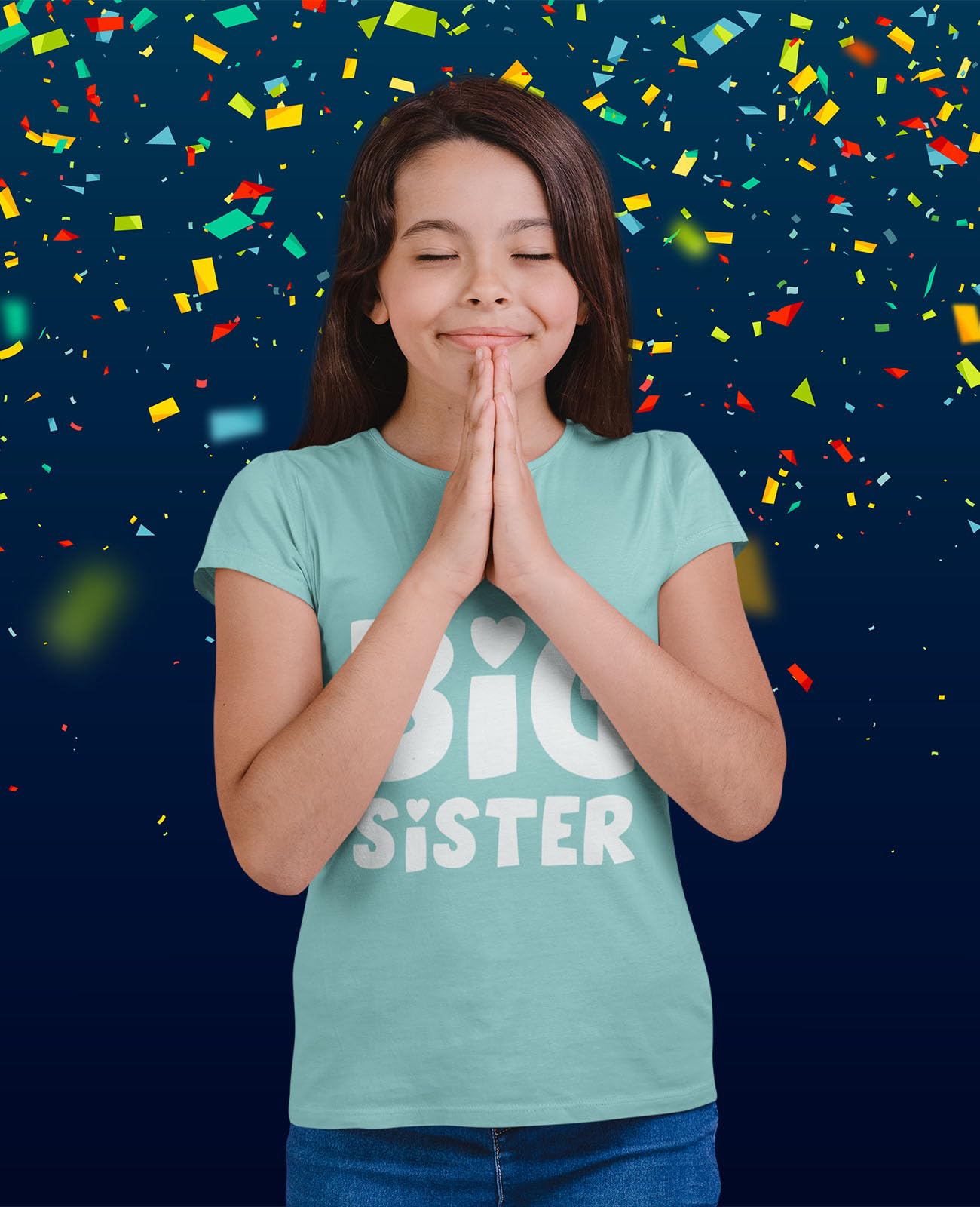 Big Sister Shirt - Cute Sibling Reveal Baby Announcement T-Shirt for Girls | Soft Fitted Cotton Tee | Perfect for Gender Reveal Parties & Newborn Photos
